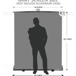 Collapsible Gray Backdrop Screen Retractable Portable Gray Background Backdrop Gray Background with Stand