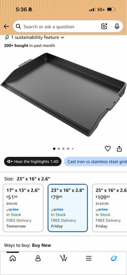 Cast iron griddle