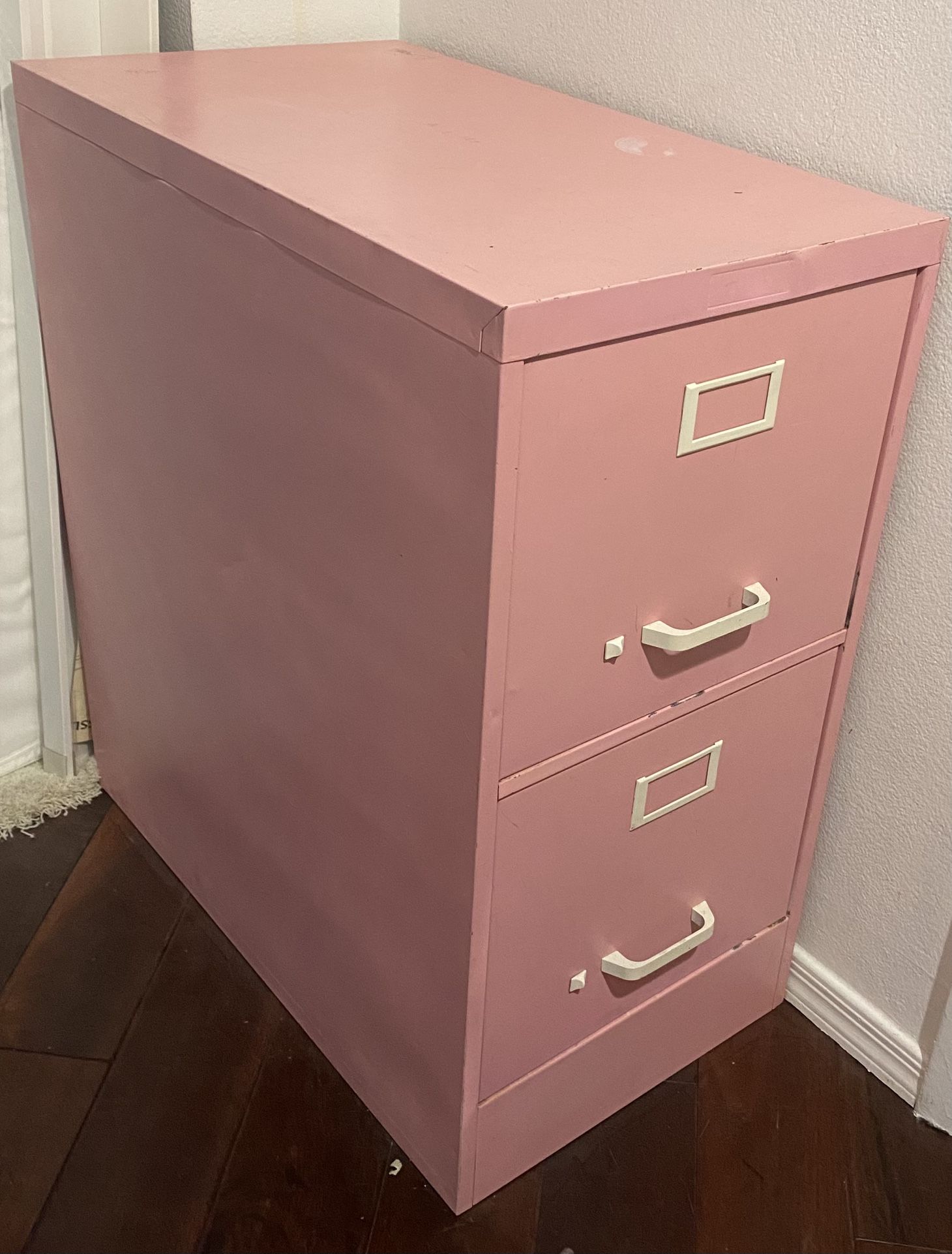 PINK 2 DRAWER LONG FILE CABINET