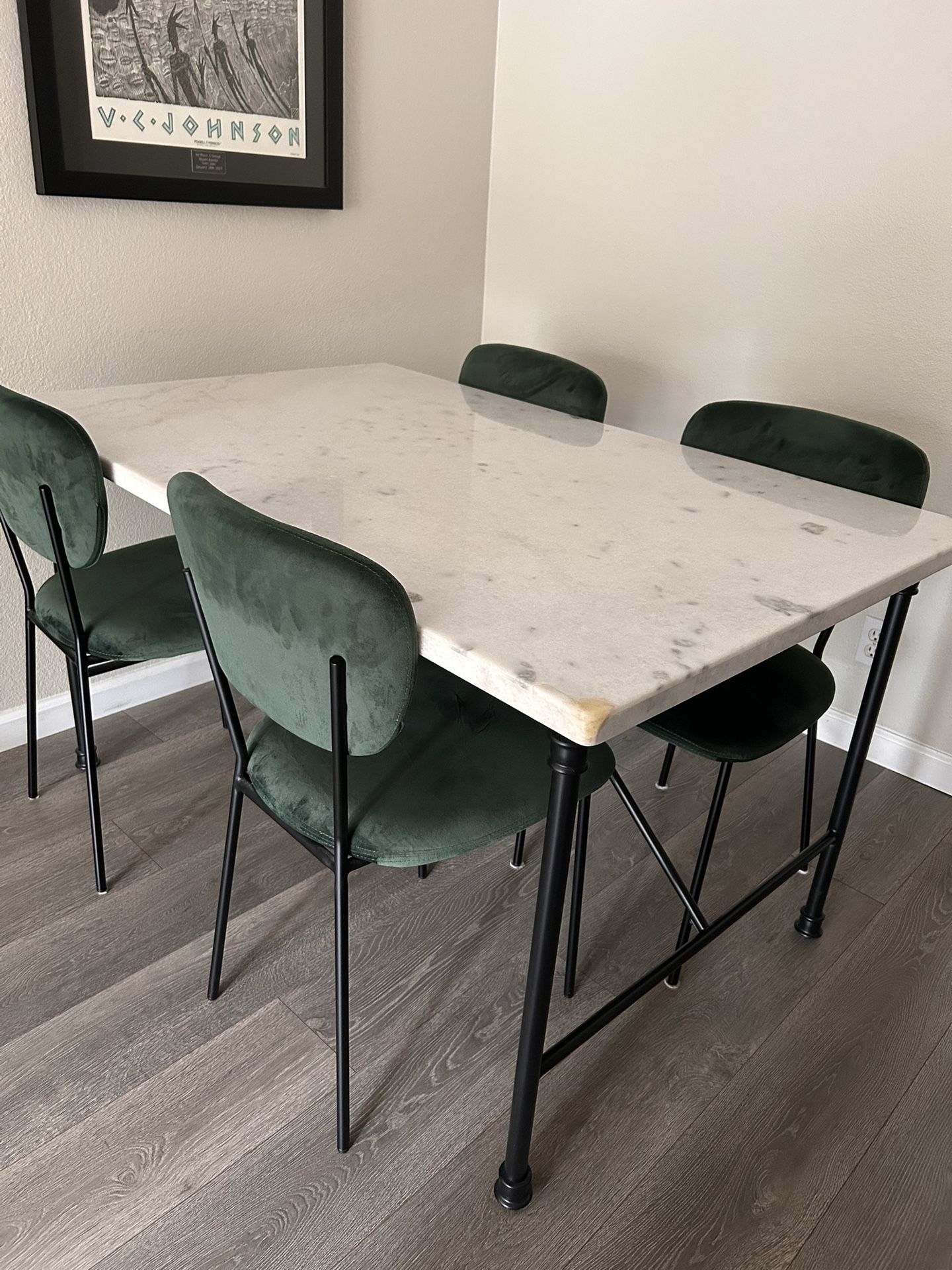 White Marble Table (54” x 34”)