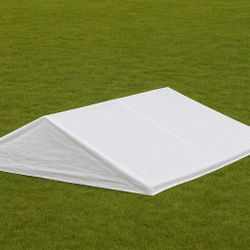 White Canopy Roof Cover Tarp (20×40) (Top only)