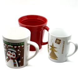 3 Holiday Christmas Mugs 