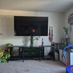 80 To 90 Inch Metal And Wood Tv Table With Mount