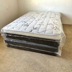 Full Size Pillow Top Mattress With Box Spring Included 