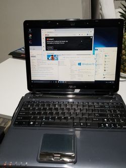 Asus n50v windows 10 300 hdd 2gb with charger battery still holds for hours wifi Webcam Bluetooth dvd hdmi input..