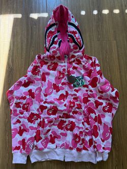 Bape zip up Hoodie pink