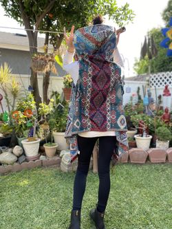 Boho Hippie Hipster Bohemian Woman’s Top With Hoodie