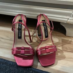 NEW  Sergio Rossi Satin Bow Ankle Strap  Size 6.5