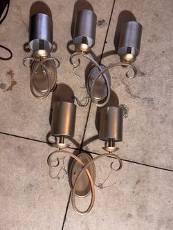 Gold Scroll Wall Sconces Set of 3