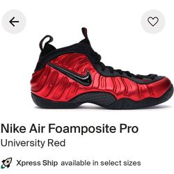 Nike Air Foamposite Pro University Red Size 11