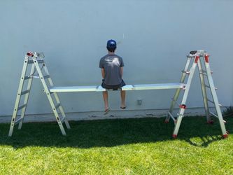 Little giant ladder and scaffold system.