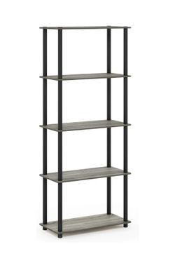 5-tier shelf gray oak