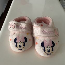 Baby Pink Toddler Size Minnie Mouse Slippers 