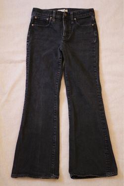 Madewell Perfect Vintage Flare Jeans Womens Size 27P Black Wash High Rise Petite