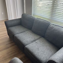 Grey Couch & Loveseat Set – Great Condition!