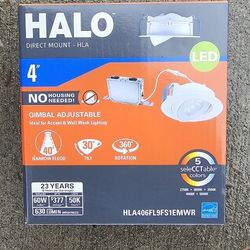 HLA 4 in. Color Selectable (2700K-5000K) Canless Recessed Narrow Beam Adjustable Gimbal Trim Integrated LED Kit