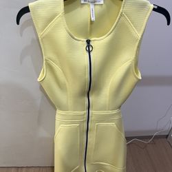 BCBGeneration Yellow Zip-Front Dress (size 2)