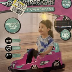 Kid Trax 6V Bumper Car Ride-On Toy, Pink