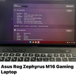 Computadora Only One Owner Asus Rog Zephyrus M 16 Gaming Laptop 