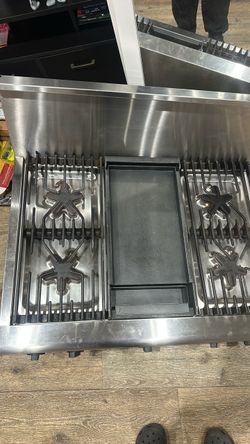 Stainless Steel Gas Range Cooktop with Griddle