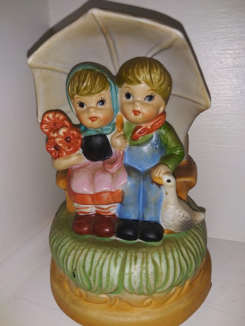 Vintage Rotating Musical Box. 7" H X 5" Dia