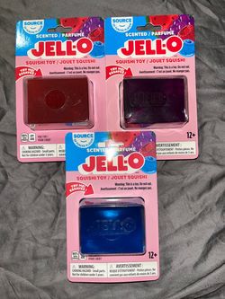 Jello Squishee Toy, Scented in Blue, Purple, Red