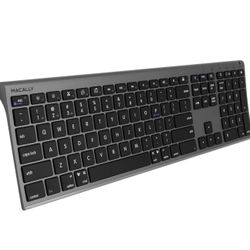 Macally Wireless Bluetooth Keyboard for Mac - Compatible Apple Keyboard or MacBook Pro/Air, iMac - Multi-Device, Up to 3 Devices with 110 Keys, 20 Sho