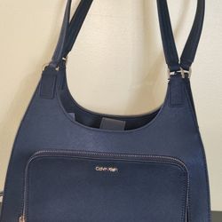 CALVIN KLEIN Ava Saffiano Leather Triple Compartment Tote