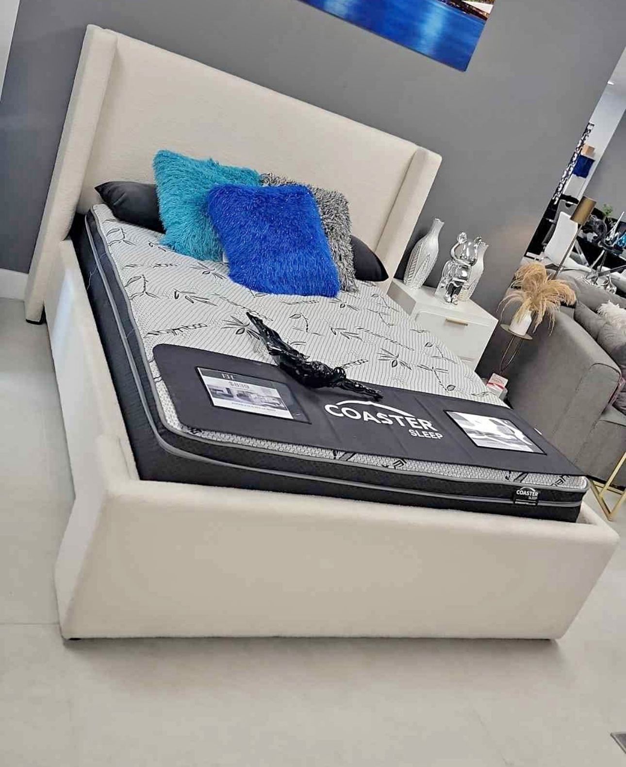 Modern Boucle Upholstered Bed Frame- Shop Now Pay Later.