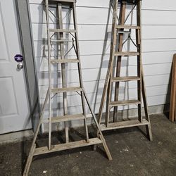 Two 6' Wood Ladders