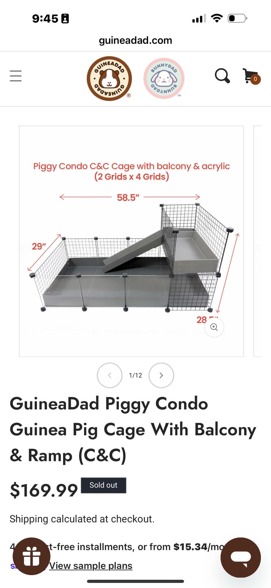 Guinea Pig C&C Cage