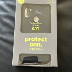onn. Rugged Phone Case for SAMSUNG Galaxy A11, Black