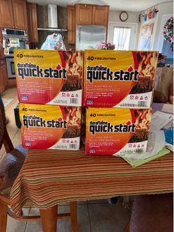 Duraflame Quick Start Firelighters Case includes 10 individually wrapped packs of 4 break-apart fire starters a box of 40 Duraflame QuickStart Firelig