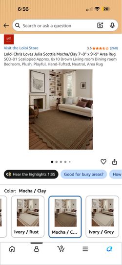 Scalloped brown coral tiktok rug - new 7’9 x 9’9