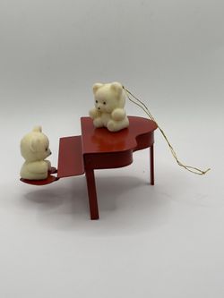 Vintage Avon Teddy Bear Ornament – “Teddies on Piano”-1980s🎄Read Full Description Below🎄