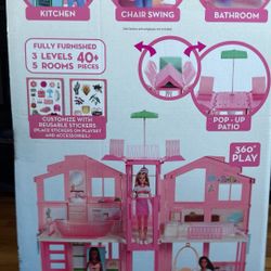 Barbie Dreamhouse Townhouse Playset – 3 Levels, 40+ Pieces (Brand New)