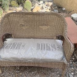 Wicker loveseat with pad $30 cash only