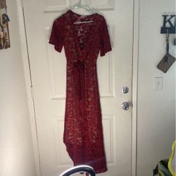 Wine Lace Dress