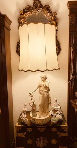 Collection Francaise Antique Spelter Table Lamp