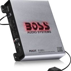 BOSS Audio Systems R1100M-S Riot Series Car Audio Subwoofer Amplifier - 1100 High Output, Monoblock,