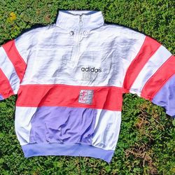 Vintage Adidas color block quarter zip up
