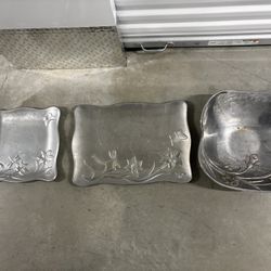 Lenox Butterfly Edition Silver Serving Trays Set Of 3