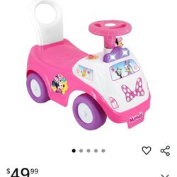 Kiddieland: Lights N' Sounds: Ride-On - Minnie - Disney Foot to Floor Activity Vehicle, Interactive Push & Pull Toy Car, Toddlers, Ages 12-36 Months
