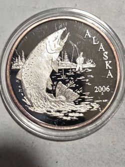 2006 A Proof Alaska Mint Salmon 1oz 999 Silver