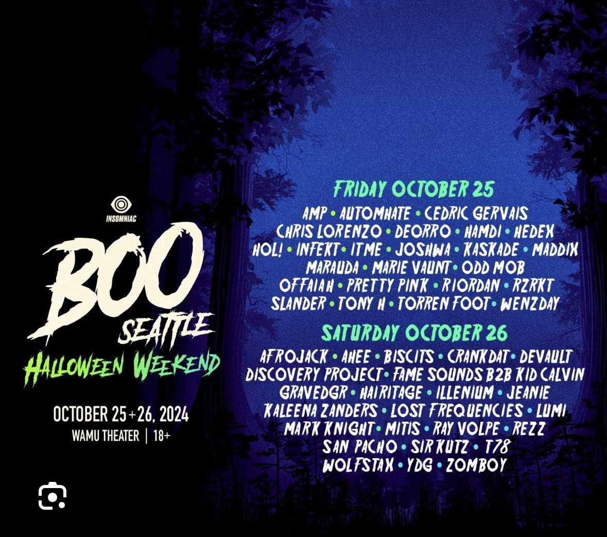 GA 2 Day Ticket To Boo Seattle