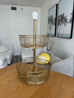 Gold fruit bowl
