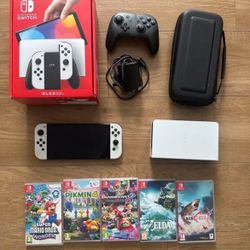 🔥 Perfectly OLED Model HEG-001 Handheld Console - 64GB - White & Controller Bundle 