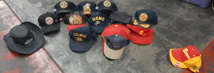 Assortment of marine caps and metals