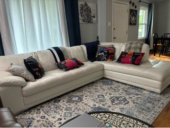 Miami White Leather Sectional