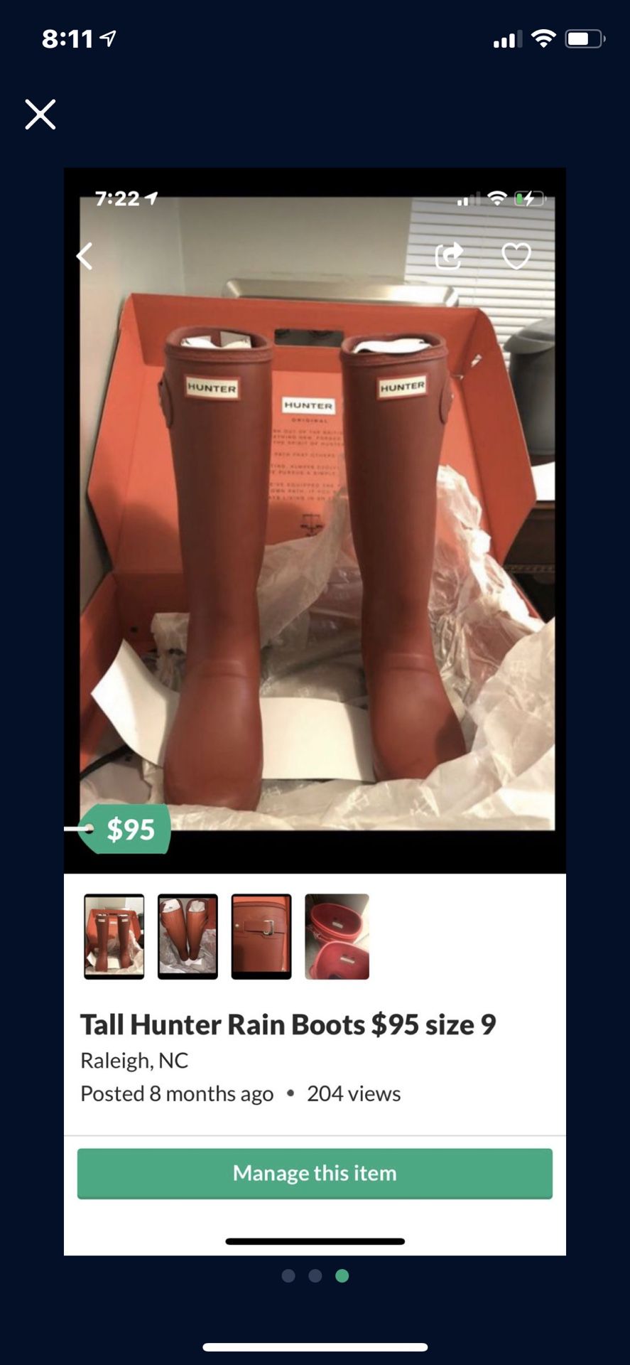 Red Hot Rain Boots Hunter Brand